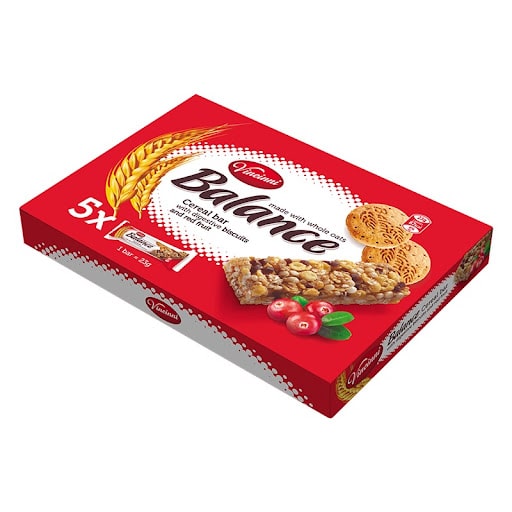 וינצנני חטיפי דגנים עם ביסקוויט ופירות אדומים 115 גרם