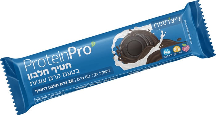 פרוטאין פרו-חטיף חלבון טבעוני קרם עוגיות 60 גרם
