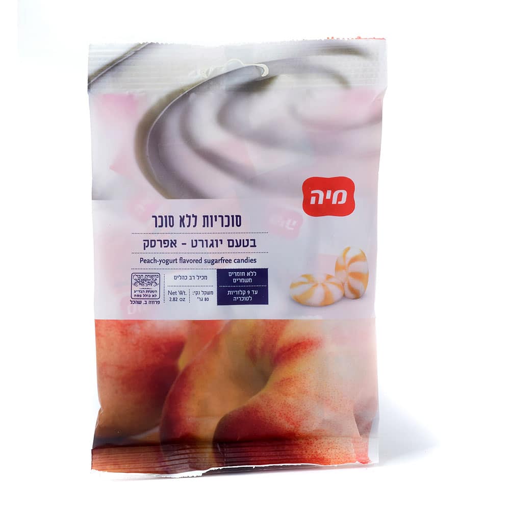 סוכ' יוגורט אפרסק ללא סוכר 80ג'