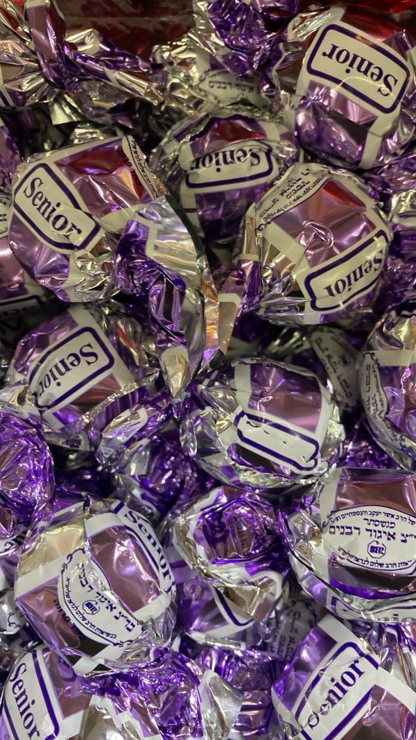 פרלין עגול סגול כסף 500 גרם