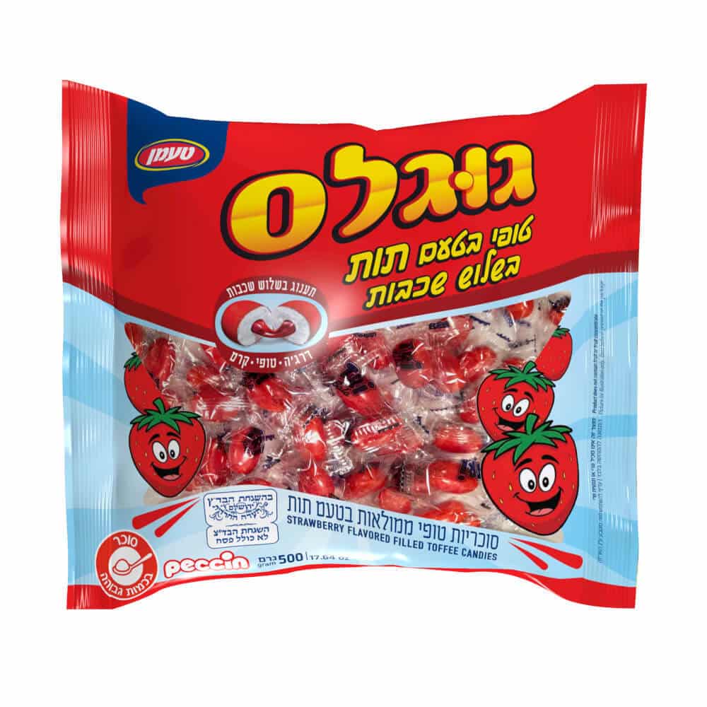 טופי 3שכבות בטעם תות (טריבלה) 500גר' בד