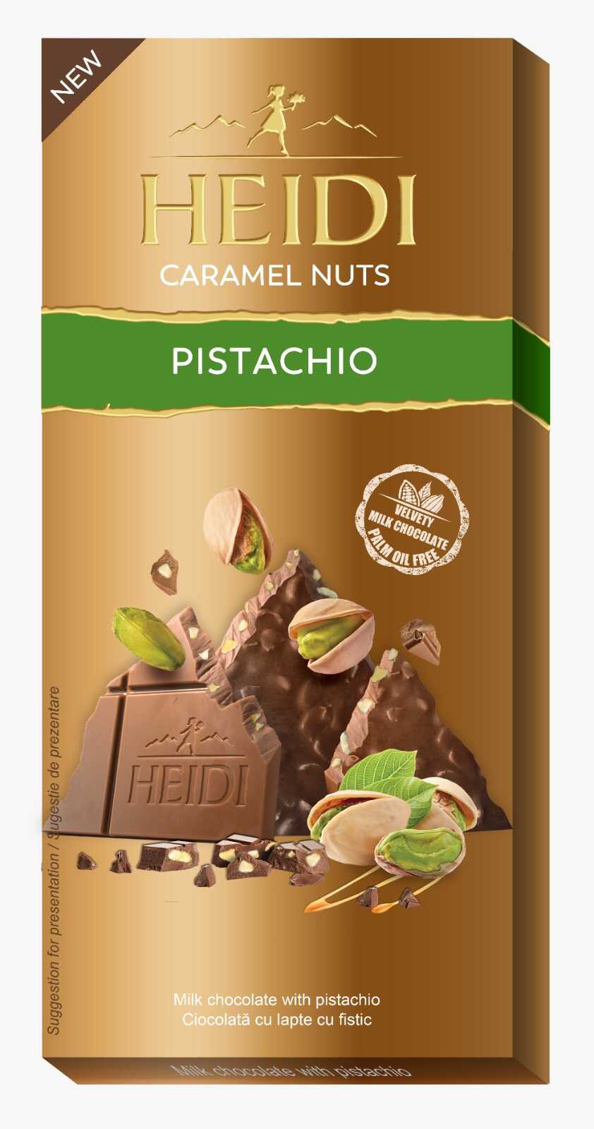 טבלת היידי חלב פיסטוקים מקורמלים 80ג'