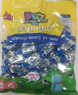 סוכריות דנוש טופי חלבי טעם חלב 450 גרם