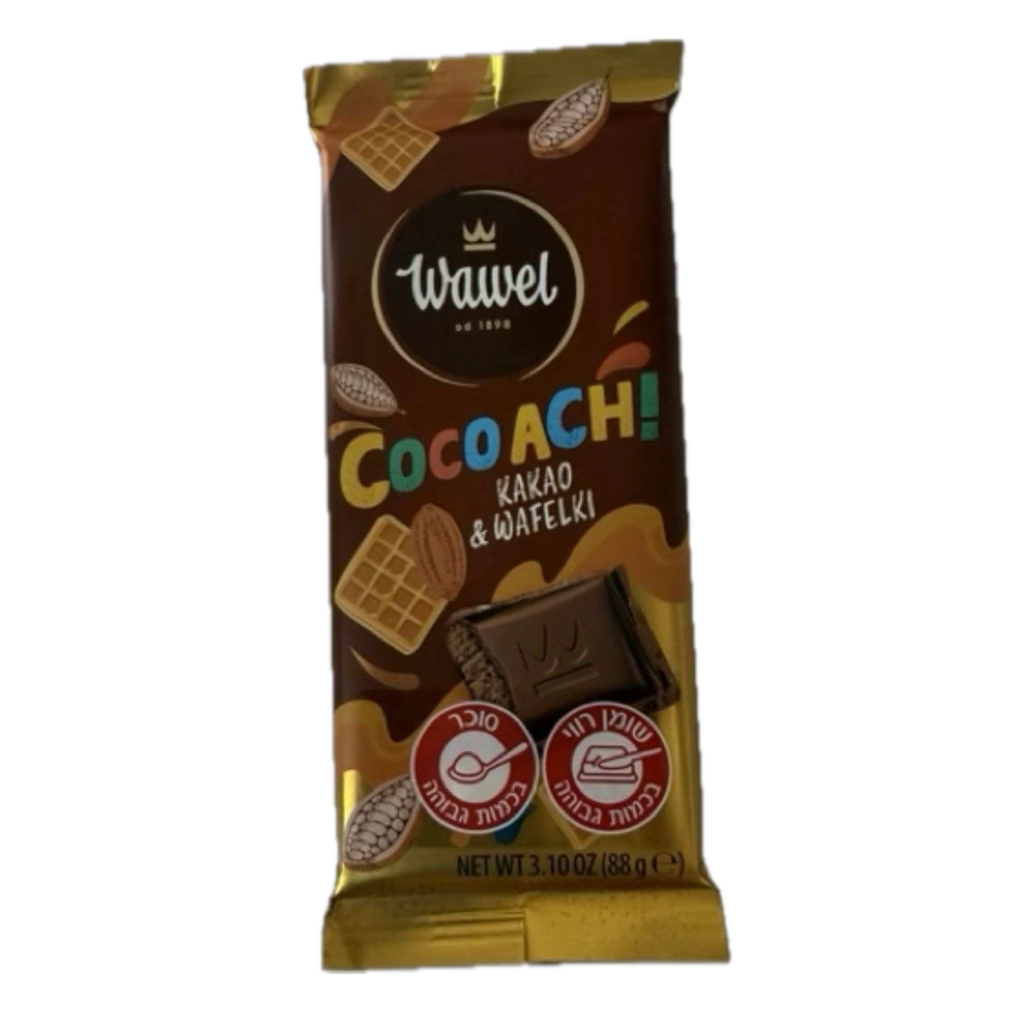WAWEL טבלת שוקולד במילוי קרם וופל 88 גרם