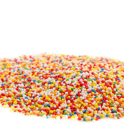 קישוטי עוגה בצנצנת 500 גרם צבעוני עגול / ארוך