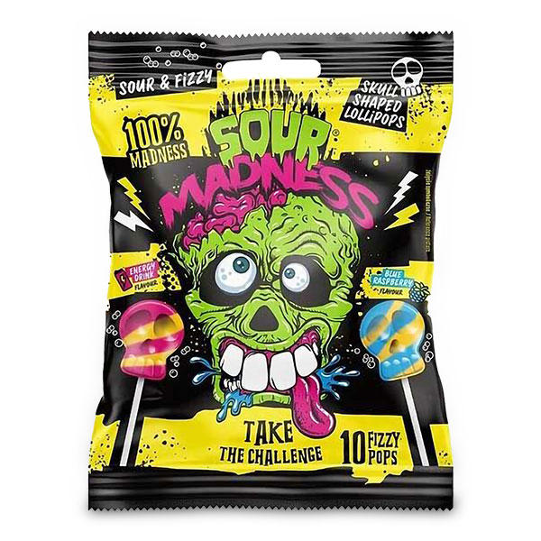 סאוור מדנס סוכריות מקל גולגולת 90 גרם