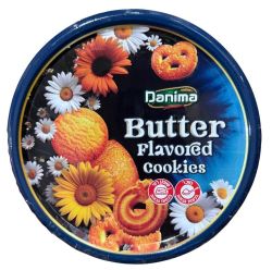 עוגיות טעם חמאה קופסת פח פרחים 114 גרם